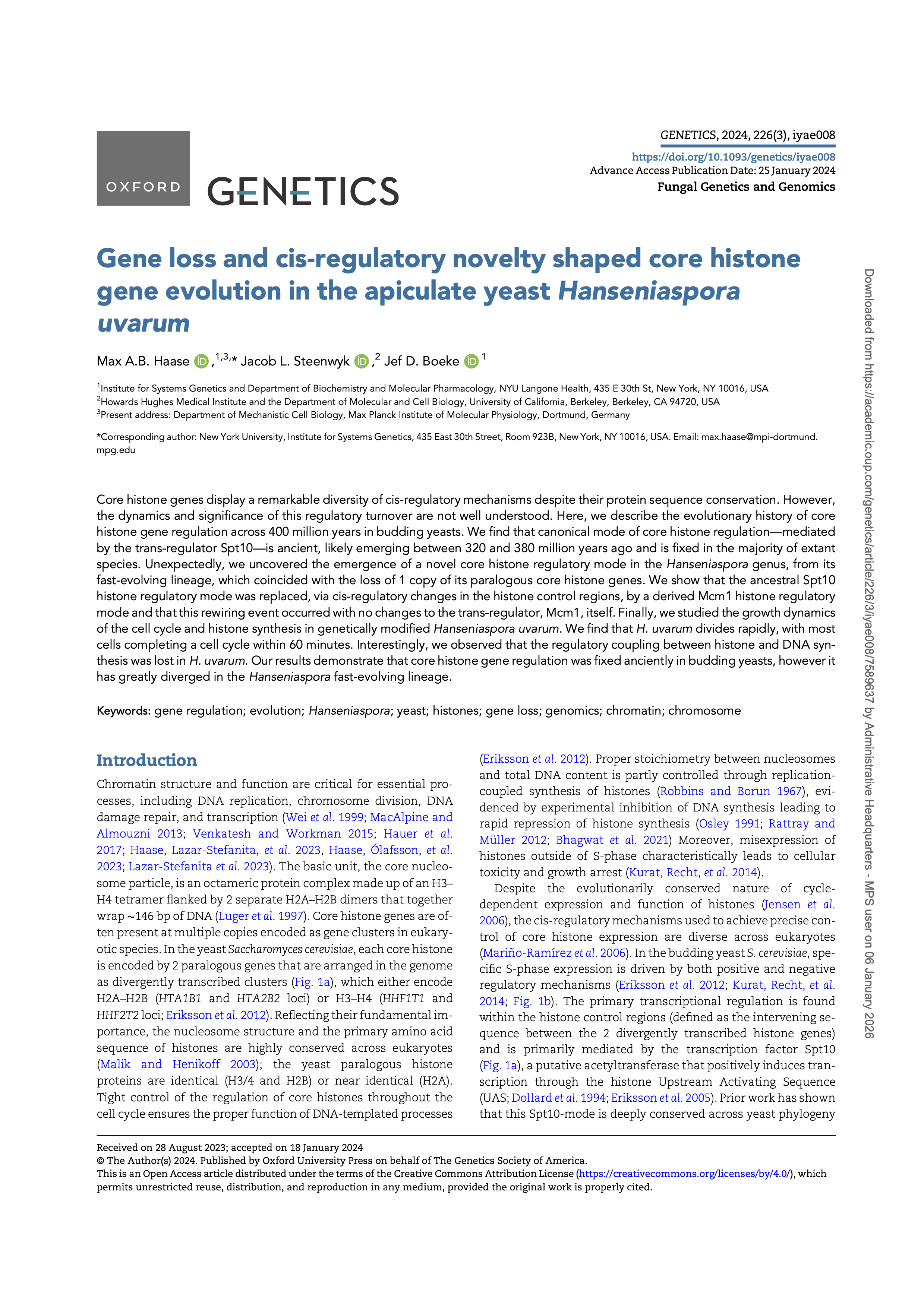 Haase Genetics 2024 cover