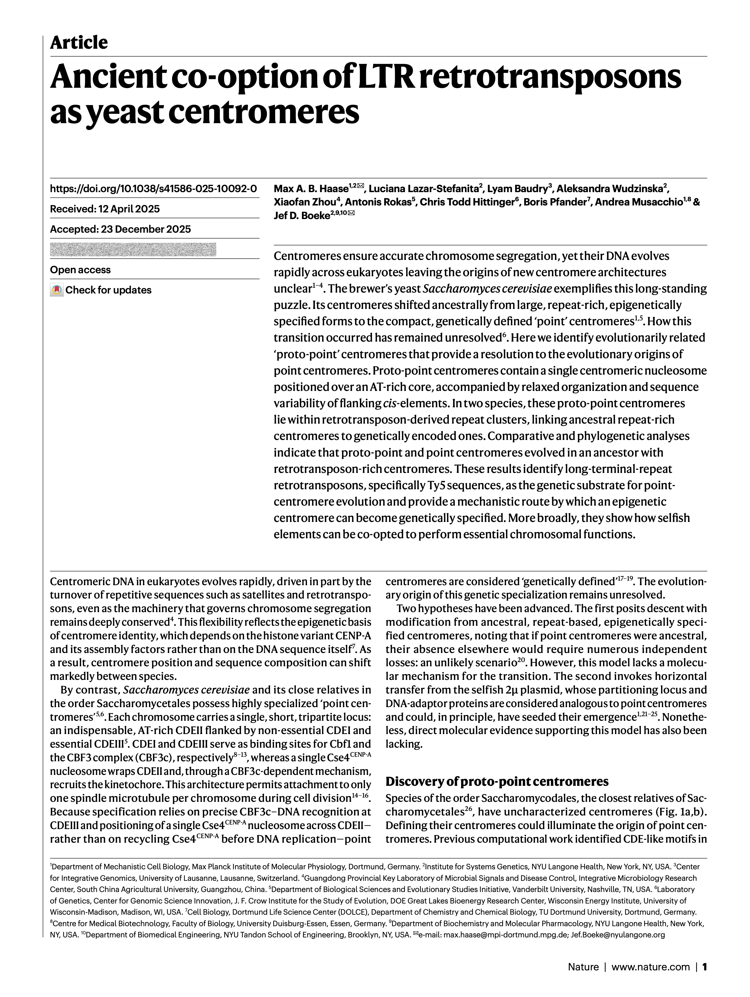 Haase Nature 2026 cover